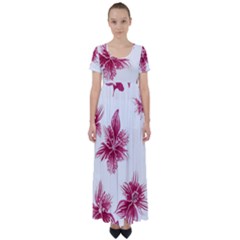 Hawaiian Flowers High Waist Short Sleeve Maxi Dress by essentialimage