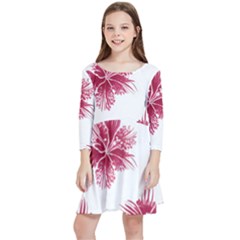 Hawaiian Flowers Kids  Quarter Sleeve Skater Dress by essentialimage