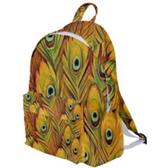 Peacock Feathers Green Yellow The Plain Backpack by Bedest