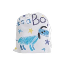 It s A Boy Drawstring Pouch (large) by morgunovaart