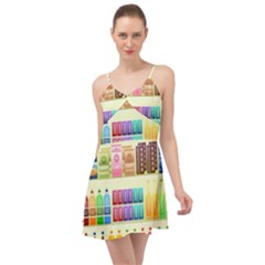 Supermarket Shelf Products Snacks Summer Time Chiffon Dress by Cendanart