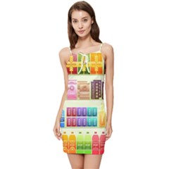 Supermarket Shelf Products Snacks Summer Tie Front Dress by Cendanart