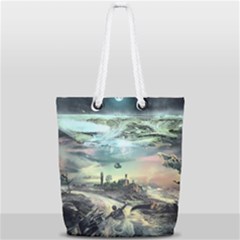 Psychedelic Art Full Print Rope Handle Tote (small) by Bedest