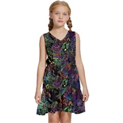 Psychodelic Absract Kids  Sleeveless Tiered Mini Dress by Bedest