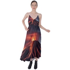 Volcanic Eruption Tie Back Maxi Dress by Proyonanggan