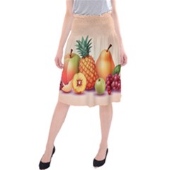 Fruit Pattern Apple Abstract Food Midi Beach Skirt by Proyonanggan