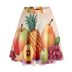 Fruit Pattern Apple Abstract Food High Waist Skirt by Proyonanggan