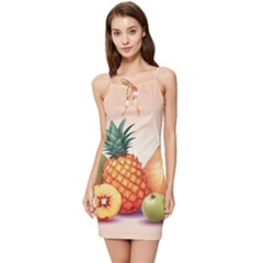 Fruit Pattern Apple Abstract Food Summer Tie Front Dress by Proyonanggan