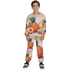 Fruit Pattern Apple Abstract Food Kids  Sweatshirt Set by Proyonanggan