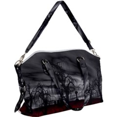 Grave Yard Dark Fantasy Trees Canvas Crossbody Bag by Cemarart