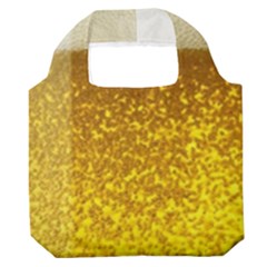 Light Beer Texture Foam Drink In A Glass Premium Foldable Grocery Recycle Bag by Cemarart