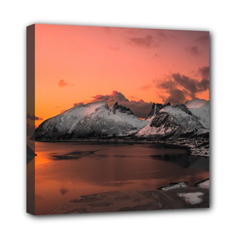 Surreal Mountain Landscape Lake Mini Canvas 8  X 8  (stretched) by Bedest