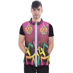 Dancing Colorful Disco Men s Puffer Vest by Bajindul