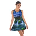 Flamingo Paradise Scenic Bird Fantasy Moon Paradise Waterfall Magical Nature Cotton Racerback Dress View1