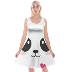 Cute Panda Love Animal Reversible Velvet Sleeveless Dress by Ndabl3x