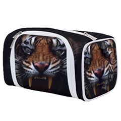 Tiger Angry Nima Face Wild Toiletries Pouch by Cemarart