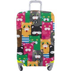 Cat Funny Colorful Pattern Luggage Cover (large) by Grandong