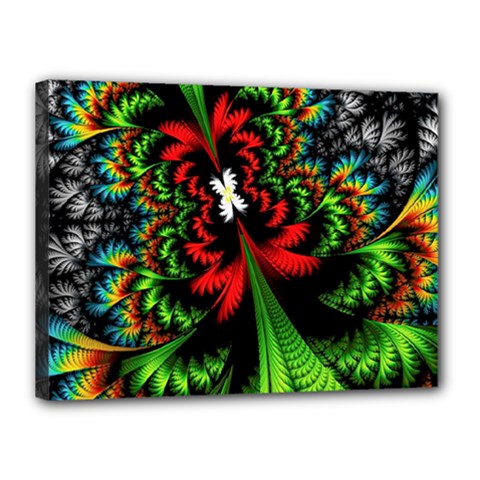 Kaleidoscopic Tropic Canvas 16  X 12  (stretched) by Grandong