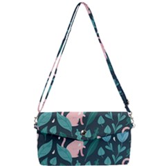 Cat Cute Flowers Leaves Pattern Removable Strap Clutch Bag by Grandong