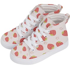 Strawberries Pattern Design Kids  Hi-top Skate Sneakers by Grandong