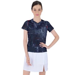 Abstract Tech Computer Motherboard Technology Women s Sports Top by Cemarart