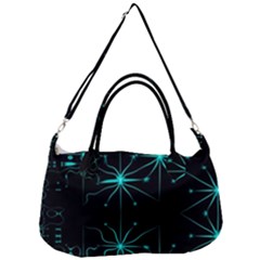 Space Time Abstract Pattern Alien Dark Green Pattern Removable Strap Handbag by Cemarart