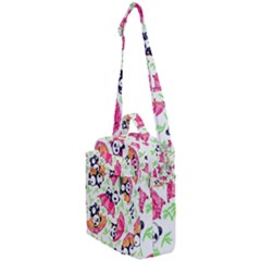 Panda Umbrella Pattern Crossbody Day Bag by Cemarart