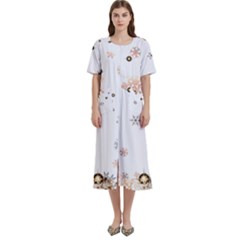 Golden-snowflake Women s Cotton Short Sleeve Night Gown by saad11