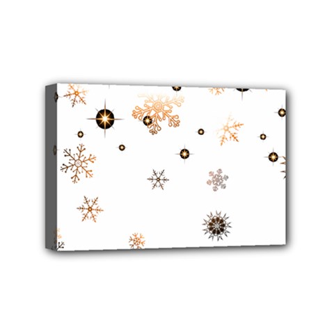 Golden-snowflake Mini Canvas 6  X 4  (stretched) by saad11