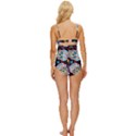 Sugar Skull Black Olorful Flower Knot Front One-Piece Swimsuit View4