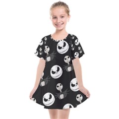 Jack Print, White, Before, Plain, Black, Simple, Christmas Kids  Smock Dress by nateshop