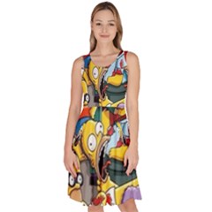 The Simpsons, Cartoon, Crazy, Dope Knee Length Skater Dress With Pockets by nateshop