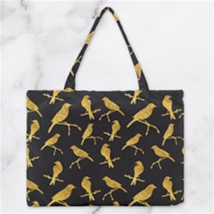 Background With Golden Birds Zipper Medium Tote Bag by Ndabl3x