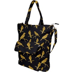 Background With Golden Birds Shoulder Tote Bag by Ndabl3x