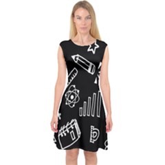 Knowledge Drawing Education Science Capsleeve Midi Dress by Proyonanggan