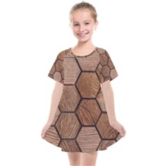 Wooden Triangles Texture, Wooden ,texture, Wooden Kids  Smock Dress by nateshop