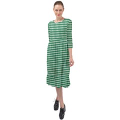 Green -1 Ruffle End Midi Chiffon Dress by nateshop