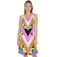 Zigzag-1 Knee Length Skater Dress With Pockets by nateshop