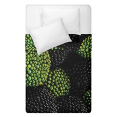 Berry,note, Green, Raspberries Duvet Cover Double Side (single Size) by nateshop