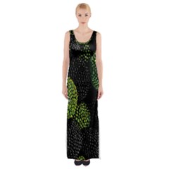 Berry,note, Green, Raspberries Thigh Split Maxi Dress by nateshop