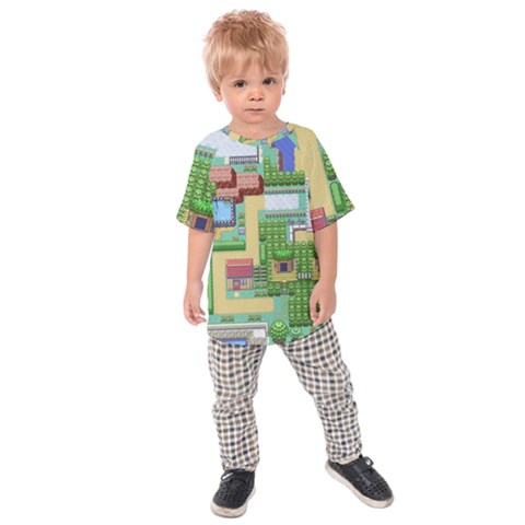 Pixel Map Game Kids  Raglan T-shirt by Cemarart