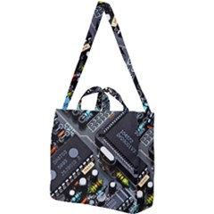 Motherboard Board Circuit Electronic Technology Square Shoulder Tote Bag by Cemarart