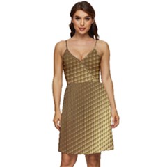 Gold, Golden Background ,aesthetic V-neck Pocket Summer Dress  by nateshop