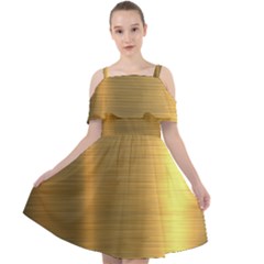 Golden Textures Polished Metal Plate, Metal Textures Cut Out Shoulders Chiffon Dress by nateshop