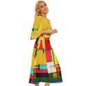 Multicolored Retro Abstraction, Lines Retro Background, Multicolored Mosaic Midsummer Wrap Dress View3