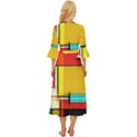 Multicolored Retro Abstraction, Lines Retro Background, Multicolored Mosaic Midsummer Wrap Dress View4