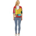 Multicolored Retro Abstraction, Lines Retro Background, Multicolored Mosaic Lightweight Drawstring Hooded Top View4