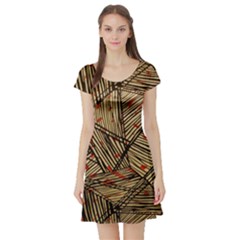 Abstract Geometric Pattern, Abstract Paper Backgrounds Short Sleeve Skater Dress by nateshop