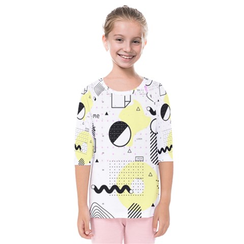 Graphic Design Geometric Background Kids  Quarter Sleeve Raglan T-shirt by Grandong