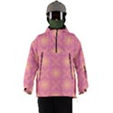 Fuzzy Peach Aurora Pink Stars Men s Ski and Snowboard Jacket View1